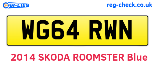 WG64RWN are the vehicle registration plates.