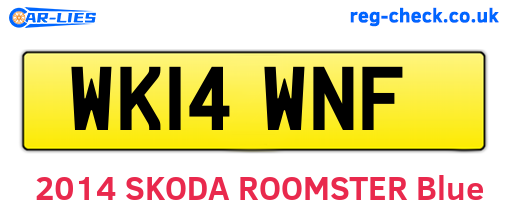 WK14WNF are the vehicle registration plates.