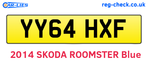 YY64HXF are the vehicle registration plates.