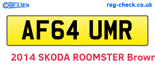 AF64UMR are the vehicle registration plates.