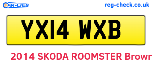 YX14WXB are the vehicle registration plates.