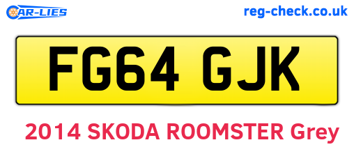 FG64GJK are the vehicle registration plates.