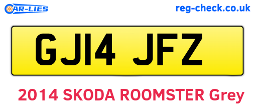 GJ14JFZ are the vehicle registration plates.
