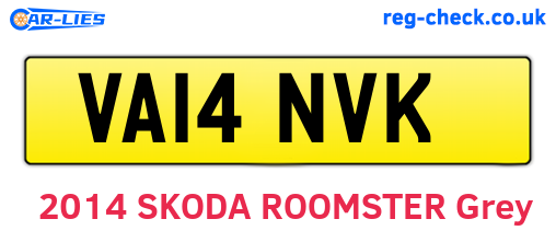 VA14NVK are the vehicle registration plates.