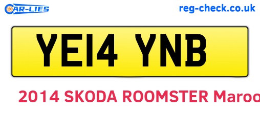 YE14YNB are the vehicle registration plates.