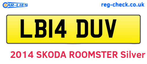 LB14DUV are the vehicle registration plates.