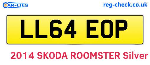 LL64EOP are the vehicle registration plates.