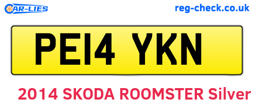 PE14YKN are the vehicle registration plates.