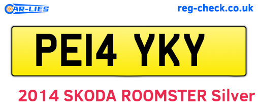 PE14YKY are the vehicle registration plates.