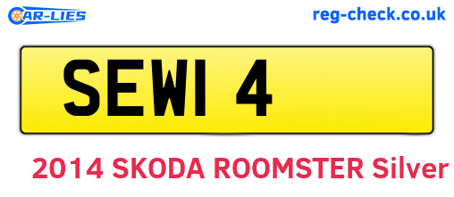 SEW14 are the vehicle registration plates.