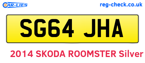 SG64JHA are the vehicle registration plates.