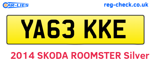 YA63KKE are the vehicle registration plates.