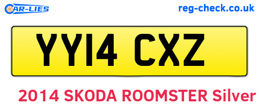 YY14CXZ are the vehicle registration plates.