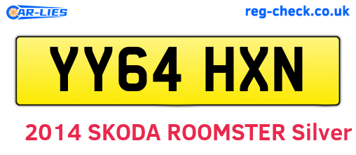 YY64HXN are the vehicle registration plates.