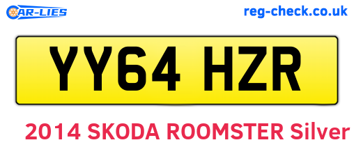 YY64HZR are the vehicle registration plates.