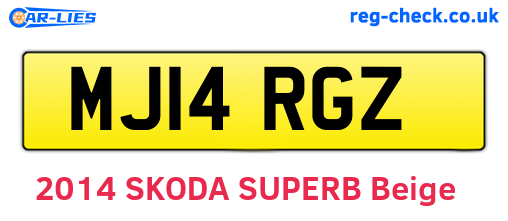 MJ14RGZ are the vehicle registration plates.