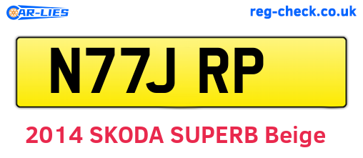 N77JRP are the vehicle registration plates.