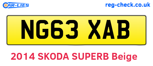 NG63XAB are the vehicle registration plates.