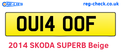 OU14OOF are the vehicle registration plates.