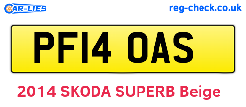 PF14OAS are the vehicle registration plates.