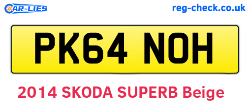 PK64NOH are the vehicle registration plates.