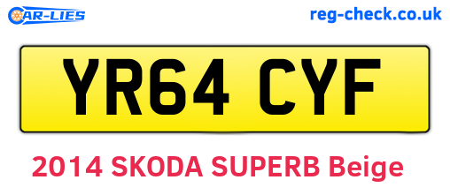 YR64CYF are the vehicle registration plates.