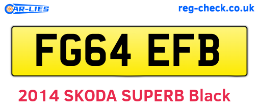 FG64EFB are the vehicle registration plates.
