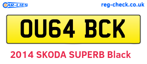 OU64BCK are the vehicle registration plates.