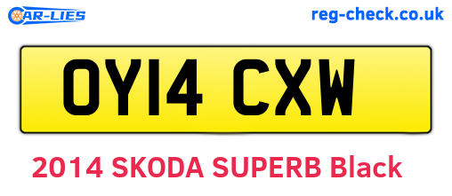 OY14CXW are the vehicle registration plates.