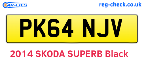PK64NJV are the vehicle registration plates.