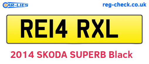 RE14RXL are the vehicle registration plates.