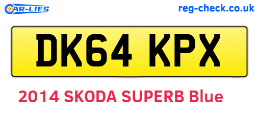 DK64KPX are the vehicle registration plates.