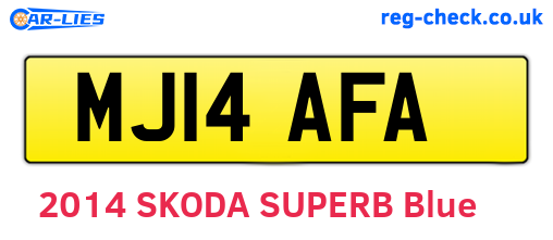 MJ14AFA are the vehicle registration plates.