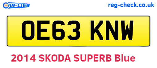 OE63KNW are the vehicle registration plates.