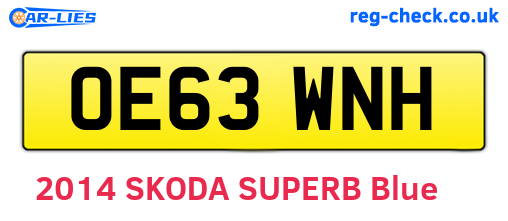 OE63WNH are the vehicle registration plates.