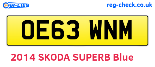 OE63WNM are the vehicle registration plates.