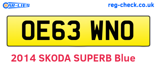 OE63WNO are the vehicle registration plates.