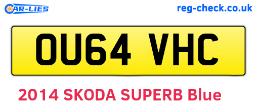 OU64VHC are the vehicle registration plates.