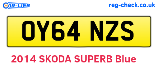 OY64NZS are the vehicle registration plates.