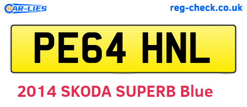 PE64HNL are the vehicle registration plates.