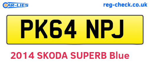 PK64NPJ are the vehicle registration plates.