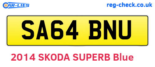 SA64BNU are the vehicle registration plates.
