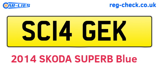 SC14GEK are the vehicle registration plates.
