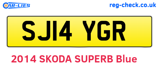 SJ14YGR are the vehicle registration plates.