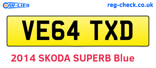 VE64TXD are the vehicle registration plates.