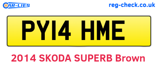 PY14HME are the vehicle registration plates.