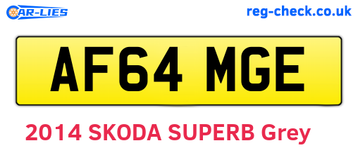 AF64MGE are the vehicle registration plates.
