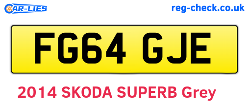 FG64GJE are the vehicle registration plates.