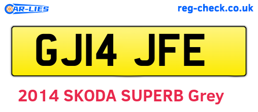 GJ14JFE are the vehicle registration plates.
