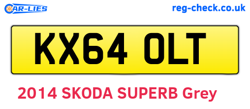KX64OLT are the vehicle registration plates.
